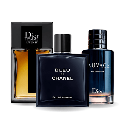 CONJUNTO: SAUVAGE DIOR, BLEU DE CHANEL, DIOR HOMME INTENSE