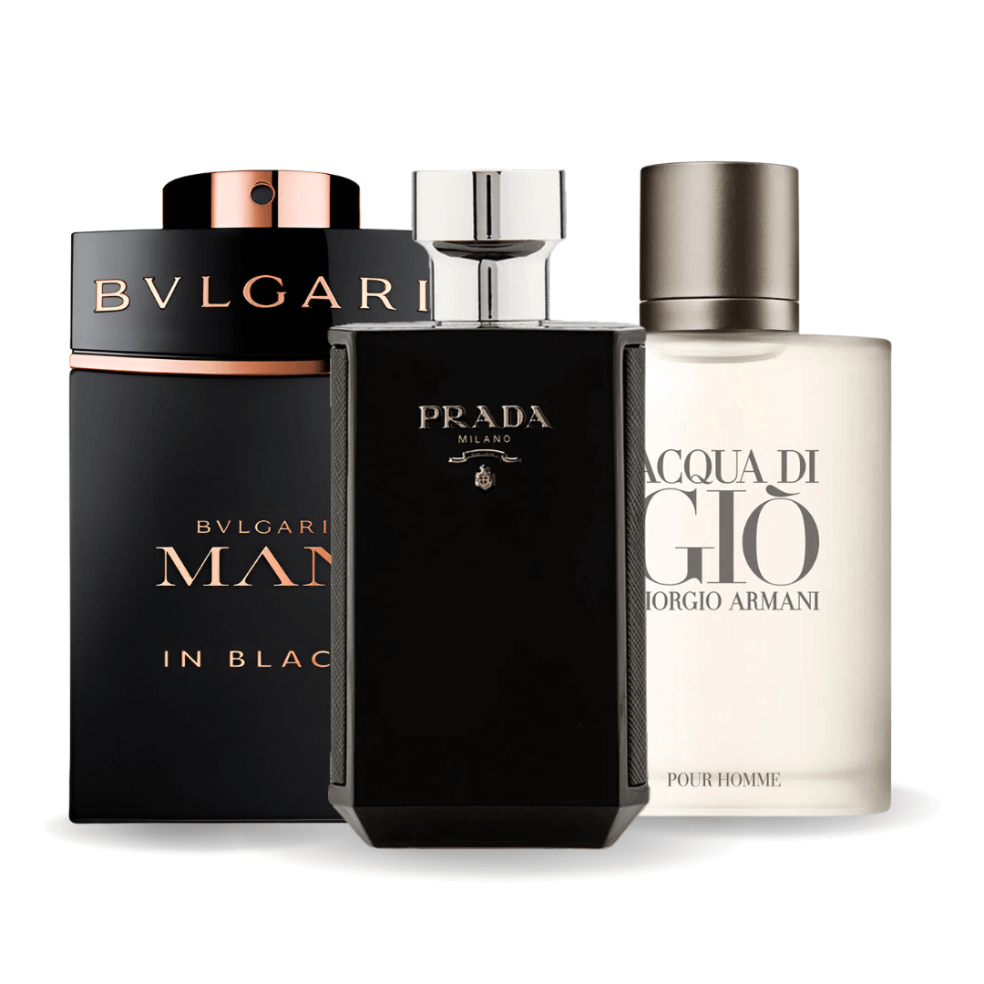 <tc>CONJUNTO: Bvlgari Man In Black, Giorgio Armani Acqua di Giò y Prada L’Homme Intense</tc>